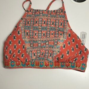 Nanette Lepore Coral and Teal Patterned Camisole